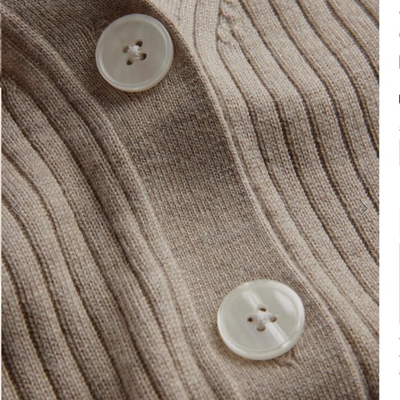 Boden Ribbed Merino V Cardigan Chinchilla Melange S NWT - Picture 3 of 7